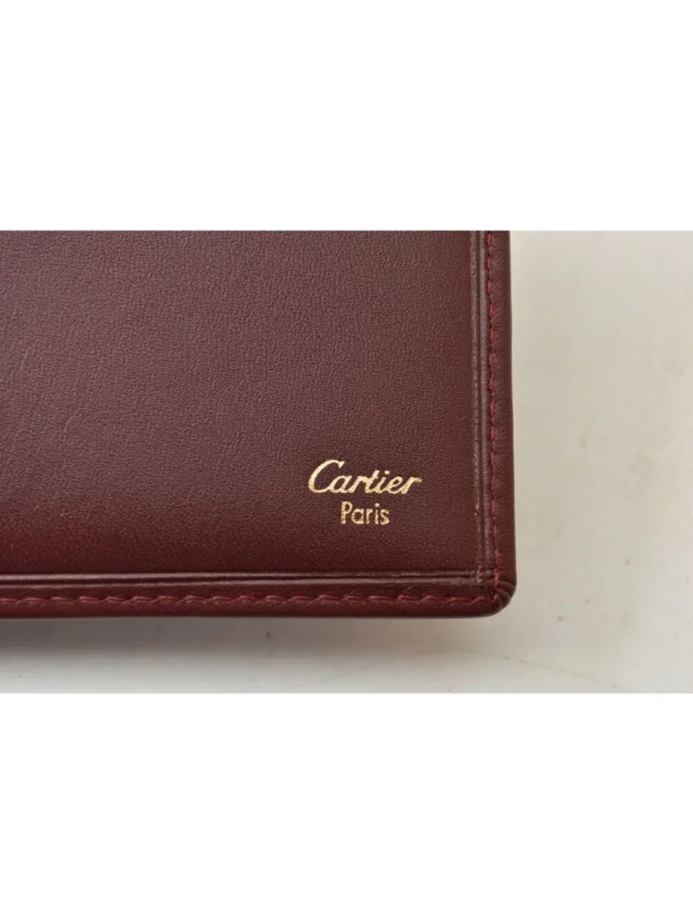 Cartier Fold Wallet Bifold Vintage Must de Cartier Bordeaux